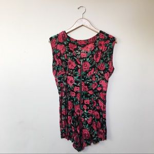 Vintage Inspired Rose Floral Romper